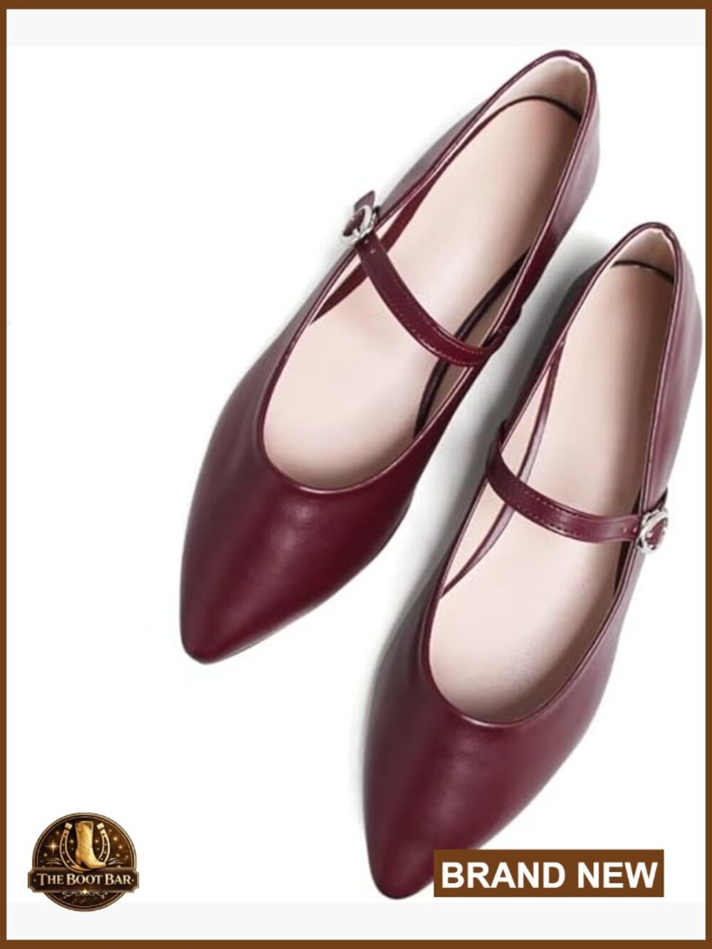 Pointed Toe Mary Jane Flats with Buckle Strap, Arch Support Ballet Shoes